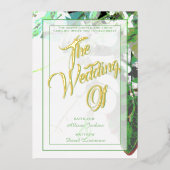 Cartes d'invitation de mariage botaniques florales (Recto)