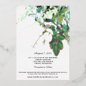Cartes d'invitation de mariage botaniques florales (Verso)