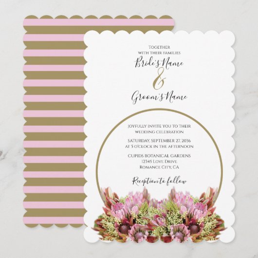 Cartes d'invitation de mariage bouquet de fleurs s (Devant / Derrière)