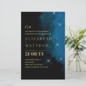 Cartes d'invitation de mariage BUDGET Starry Night (Debout devant)