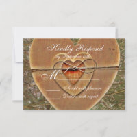 Cartes d'invitation de mariage camouflage à coeur