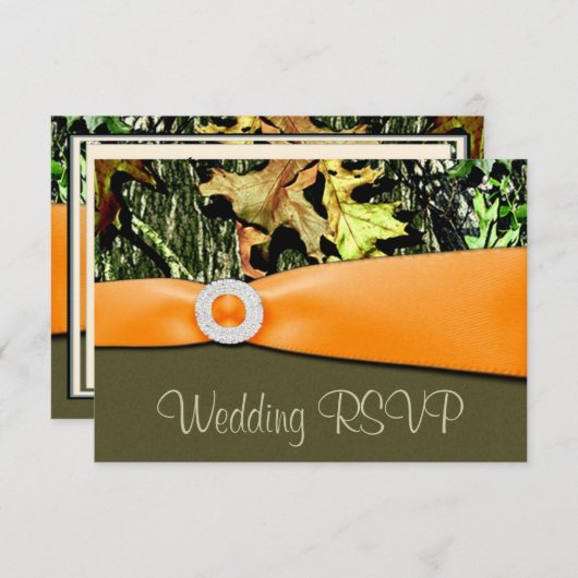 Cartes d'invitation de mariage camouflage de chass (Devant / Derrière)