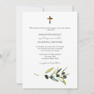 Cartes d'invitation de mariage catholique à l'aqua