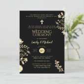 Cartes d'invitation de mariage catholique - Verset (Debout devant)