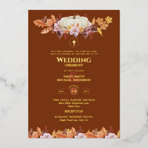 Cartes d'Invitation de Mariage Catholiques Automne