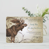 Cartes d'invitation de mariage Cerf Vintage (Debout devant)