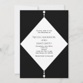 Cartes d'invitation de mariage chic noir et blanc  (Devant)