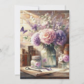 Cartes d'invitation de mariage classique Papillons (Dos)
