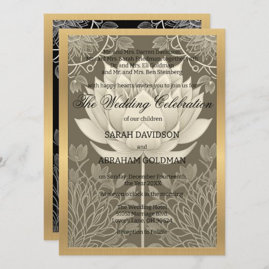 Cartes d'invitation de mariage classiques pour par (Devant / Derrière)