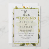 Cartes d'invitation de mariage Code QR Élégant et (Devant)