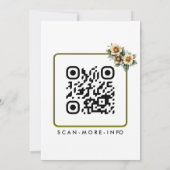 Cartes d'invitation de mariage Code QR Élégant et (Dos)