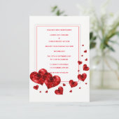 Cartes d'invitation de mariage Cœurs Rouges (Debout devant)