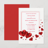 Cartes d'invitation de mariage Cœurs Rouges (Devant / Derrière)