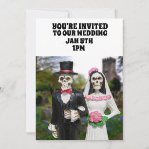 CARTES D'INVITATION DE MARIAGE COUPLE SQUELETTE GO