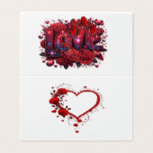 Cartes d'invitation de mariage d'amour (Outside Unfolded)