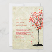 Cartes d'invitation de mariage d'automne/feuilles (Dos)