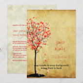 Cartes d'invitation de mariage d'automne/feuilles (Devant / Derrière)