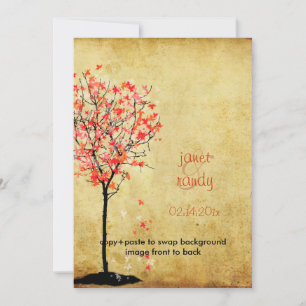 Cartes d'invitation de mariage d'automne/feuilles 