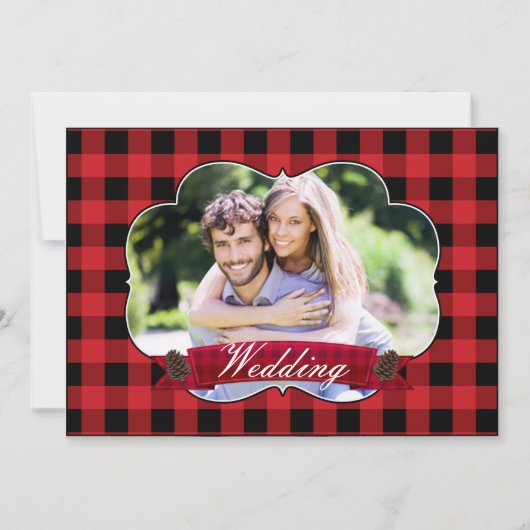 Cartes d'invitation de mariage de Noël rustiques à (Devant)