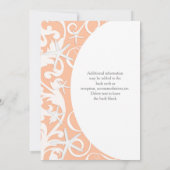 Cartes d'invitation de mariage de plage de corail  (Dos)