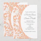 Cartes d'invitation de mariage de plage de corail  (Devant / Derrière)