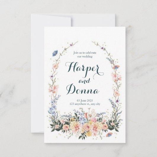Cartes d'invitation de mariage de printemps, Invit (Devant)