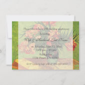 Cartes d'invitation de mariage de style floral vin (Dos)