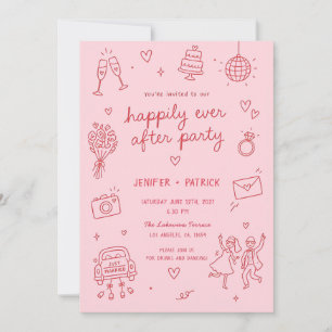 Cartes d'invitation de mariage dessinées à la main