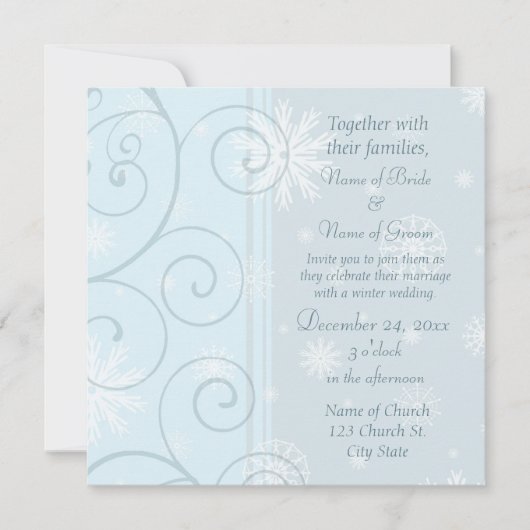 Cartes d'invitation de mariage d'hiver (Devant)