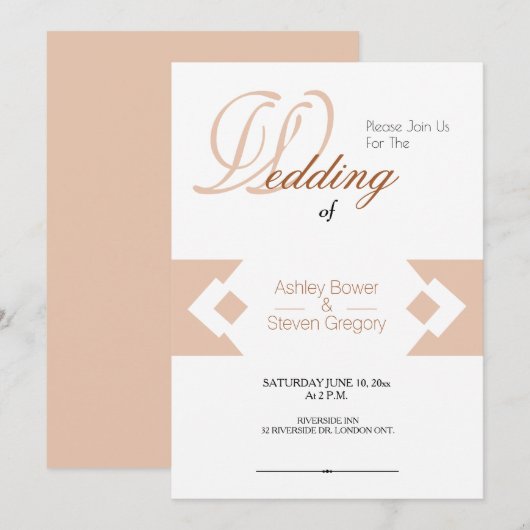 Cartes d'invitation de mariage Diamant Design (Devant / Derrière)