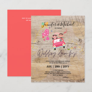 Cartes d'invitation de mariage Drive-BY Budget -Co