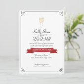 Cartes d'invitation de mariage Élégant Toast au Ch (Debout devant)