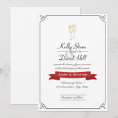 Cartes d'invitation de mariage Élégant Toast au Ch (Devant / Derrière)