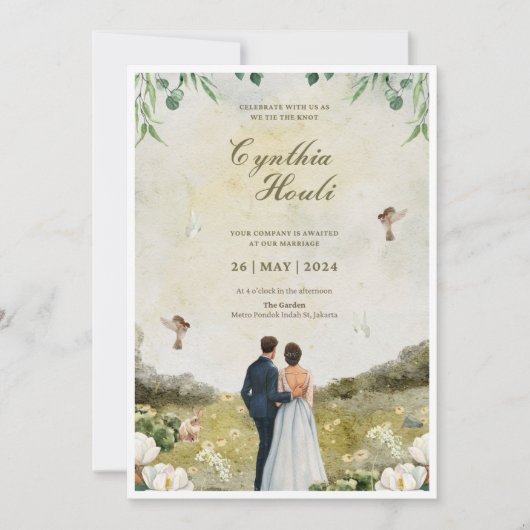 Cartes d'invitation de mariage 💍 – Élégantes (Devant)