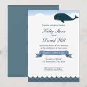 Cartes d'invitation de mariage élégantes à baleine (Devant / Derrière)
