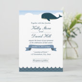 Cartes d'invitation de mariage élégantes de balein (Debout devant)