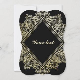 Cartes d'invitation de mariage élégantes en or Art