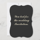 Cartes d'invitation de mariage élégantes en or noi (Dos)