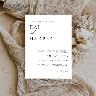 Cartes d'invitation de mariage élégantes minimalis