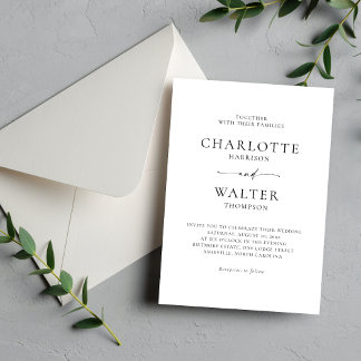Cartes d'invitation de mariage élégantes minimalis