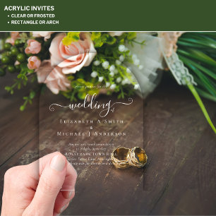 Cartes d'invitation de mariage en acrylique avec i
