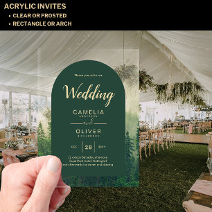 Cartes d'invitation de mariage en acrylique de for