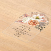 Cartes d'invitation de mariage en acrylique fleuri (Poser)