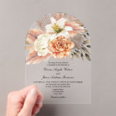 Cartes d'invitation de mariage en acrylique fleuri (In situ (ordinateur de poche))