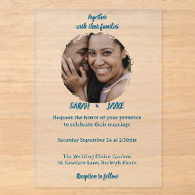 Cartes d'invitation de mariage en acrylique minima