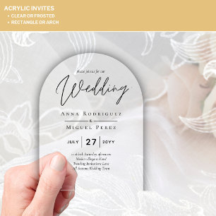 Cartes d'invitation de mariage en acrylique minima