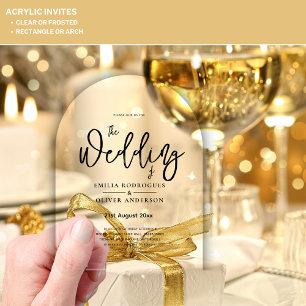 Cartes d'invitation de mariage en acrylique minima