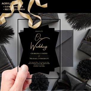 Cartes d'invitation de mariage en acrylique NOIR O