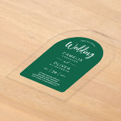 Cartes d'invitation de mariage en acrylique vert m (Poser)