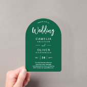Cartes d'invitation de mariage en acrylique vert m (In situ (ordinateur de poche))